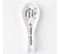 "La Cucina di Nonna" Poggiamestolo in Ceramica Bianca Personalizzato con Nome Idea Regalo Festa della Mamma Dei Nonni Personalizzabile Speciale Compleanno Natale Cuoca Chef Famiglia Amore