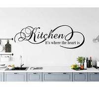 La cucina è dove si trova il cuore, frase fai da te, decorazione murale, adesivo decorativo in vinile fustellato 30x65cm