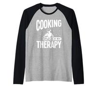 La Cucina è la mia Terapia Maglia con Maniche Raglan