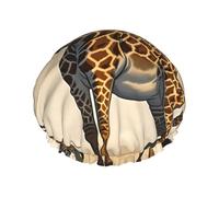 La cuffia da doccia a doppio strato con giraffa per madre e bambino impedisce ai capelli di aggrovigliarsi durante la doccia e la cura della pelle.