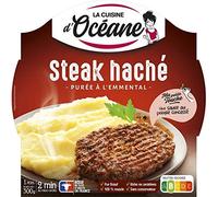 La Cuisine D'OCEANE - Steak tritato carbone puré all'Emmental 300 g, confezione da 4