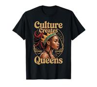 La Cultura Crea Queens Juneteenth History Pride Donne Nere Maglietta