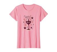 La Cura di sé è Vino: Zen Wine Lover Autunno Maglietta, Donna, Rosa, S