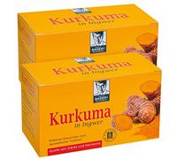 La curcuma di BADERs in zenzero della farmacia. Tè speziato selezionato secondo la tradizione ayurvedica. 2x20 sacchi filtro.
