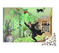 La curva della realtà codificata verde Puzzle in Legno Impermeabile DIY Puzzles Da 1000 Pezzi Per Adulti Divertenti Per Decorazioni Domestiche