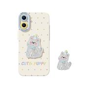 La custodia per cellulare è adatta a tutti i tipi di simpatici cuccioli di Apple iPhone, modelli in silicone anti-caduta all-inclusive (Polka Dot Puppy-Stereo Patch, iPhone 11 Pro Max)