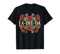 La Dee da Divertente Vintage Floreale Maglietta