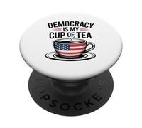 La Democrazia È La Mia Tazza Di Tè Amore Patriottico Amanti PopSockets PopGrip Adesivo