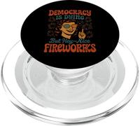 La democrazia sta morendo ma bei fuochi d"artificio 4 luglio Groovy PopSockets PopGrip per MagSafe