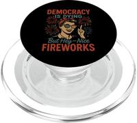 La democrazia sta morendo ma i bei fuochi d"artificio 4 luglio patriottica PopSockets PopGrip per MagSafe