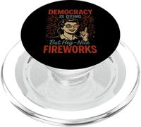 La democrazia sta morendo ma i bei fuochi d"artificio 4 luglio patriottica PopSockets PopGrip per MagSafe