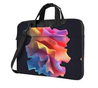 La densità dei fori di corallo ha stampato la borsa a tracolla del computer portatile valigetta a tracolla facile da usare quando si viaggia per affari, Nero, 15.6 inch