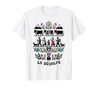 La Désalpe Alpine Mucca Pastore Tradizione Folk Art Maglietta