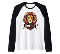 La Dieta del Leone Hardcore Carnivoro Mangiatore di Carne Manzo Nutrizione Maglia con Maniche Raglan