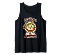 La dieta inizia domani divertente design umoristico italiano Canotta