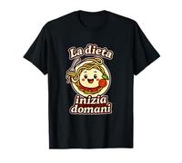 La dieta inizia domani divertente design umoristico italiano Maglietta
