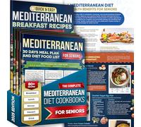 La dieta mediterranea completa per anziani: set di 5 libri di cucina per dieta mediterranea Stampa a colori con ricette versatili e piano pasto di 30 giorni | Include colazione, pranzo, cena, bevande