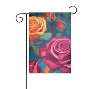 La dimensione precisa YYHWHJDE Colorful Rose Picture di questa bandiera da giardino è di 30,5 x 45,7 cm, che è un rapporto dorato accuratamente progettato. Si adatta perfettamente alla stragrande