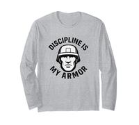 La disciplina è la mia armatura. citazione militare vintage. Maglia a Manica
