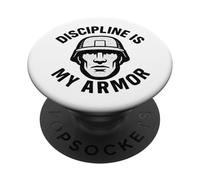 La disciplina è la mia armatura. citazione militare vintage. PopSockets PopGrip Adesivo