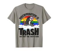La discriminazione È Trash Opossum Bandiera Arcobaleno Gay Pride LGBT Maglietta