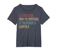 La dislessia Non Mi impedirà di mandarvi a canfulo, Retro Maglietta, Donna Plus-Size, Pervinca, 3X