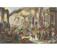 La distruzione di Gerusalemme da parte di Nabucodonosor II circa 589 a.C. Dopo un'opera del XVIII secolo di un artista sconosciuto. Stampa poster di Ken Welsh (17 x 11)