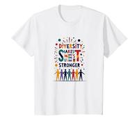 La diversità Ci Rende più Forti: Celebrazione dell'unità inclusiva Maglietta, Bambini, Bianco, 12 Anni