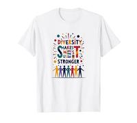 La diversità Ci Rende più Forti: Celebrazione dell'unità inclusiva Maglietta, Uomo, Bianco, 4XL