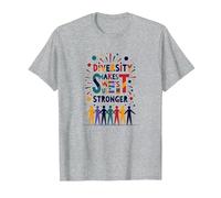 La diversità Ci Rende più Forti: Celebrazione dell'unità inclusiva Maglietta, Uomo, Grigio Melange, S
