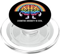 La diversità cognitiva della neurodiversità è un bel cervello arcobaleno PopSockets PopGrip per MagSafe