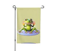 La divertente rana che fa yoga bandiera decorazione da giardino 30,5 x 45,7 cm, 100% fibra di poliestere, tessuto spesso, universale per tutte le stagioni