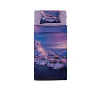 LA DOLCE CASA | Completo Letto Singolo con Stampa, 100% Cotone, Set Lenzuolo Angoli, Lenzuolo Piano e Federa, Stampa Fotografica Finlandia