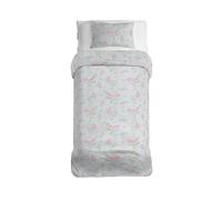 LA DOLCE CASA | Parure Copripiumino Letto Singolo con Stampa, 100% Cotone, Set con Sacco 200x150 cm e Federa 50x80cm, Linea Mr. Cotton, Stampa Primule