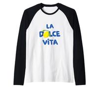 LA Dolce Vita - Limone Blu Italia Estate Regalo Vacanza Maglia con Maniche Raglan