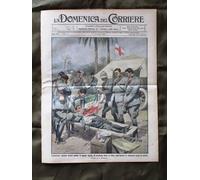 La Domenica del Corriere 2 Agosto 1914 Ferito Libia Processo Caillaux Poincarè