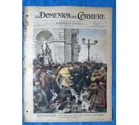 La Domenica del Corriere 2 marzo 1902 Trieste - Santos Dumont - Victor Hugo