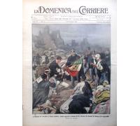 La Domenica del Corriere 24 Gennaio 1909 Terremoto Calabria e Sicilia Ferrovia