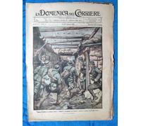 La Domenica del Corriere 25 febbraio 1917 WW1 Trincee - Croce Rossa - Nivelle