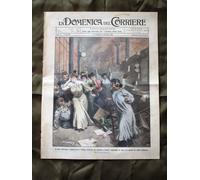 La Domenica del Corriere 27 Settembre 1908 Fuoco Parigi Aereoplano Rattodromo