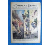 La Domenica del Corriere 28 novembre 1943 WW2 Torino - Lanciafiamme - S.Stefano