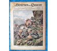La Domenica del Corriere 4 luglio 1915 WW1 Alpini - Dirigibile Divaccia - Isonzo