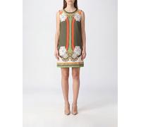 LA DOUBLEJ Mini tunica smanicata in viscosa stretch con stampa etnica 46 Verde
