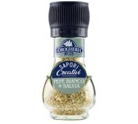 La Drogheria 1880, Linea Macinelli, Pepe Bianco & Salvia, Sapore Tenue E Aromatico, Ideale Per Carni Bianche, Con Pratico Macinello Sul Tappo, Fomato Da 40g, Pepe Bianco E Salvia