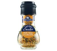 La Drogheria 1880 Linea Macinelli, Pepe Nero & Curcuma, Sapore Intenso e Leggermente Muschiato, Ideale per Carni Rosse, con Pratico Macinello sul Tappo, Pepe Nero e Curcuma, 50 Grammi