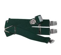 LA DUCALE Bretelle Uomo Elastiche Made In Italy Taglia Unica Regolabile 4 Morsetti Alta Qualità (Verde)