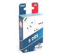 La Ducale Set di 5 dadi da 18 mm, gioco di Yams, gioco di viaggio, colore: bianco