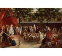 La duchessa di Orléans e il conte di Parigi visitano una sala d'asilo parigina (1841) Poster stampato da Jules Laure (45,7 x 61 cm)