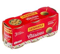 La Española Olive Ripiene di Acciuga, Confezione 3 Lattine da 50 g, Formato Minibar Tascabile, Confezione da 2