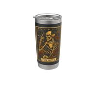 La falena Tarocchi Scheletro Floreale Halloween Bicchiere termico in acciaio inox doppia parete